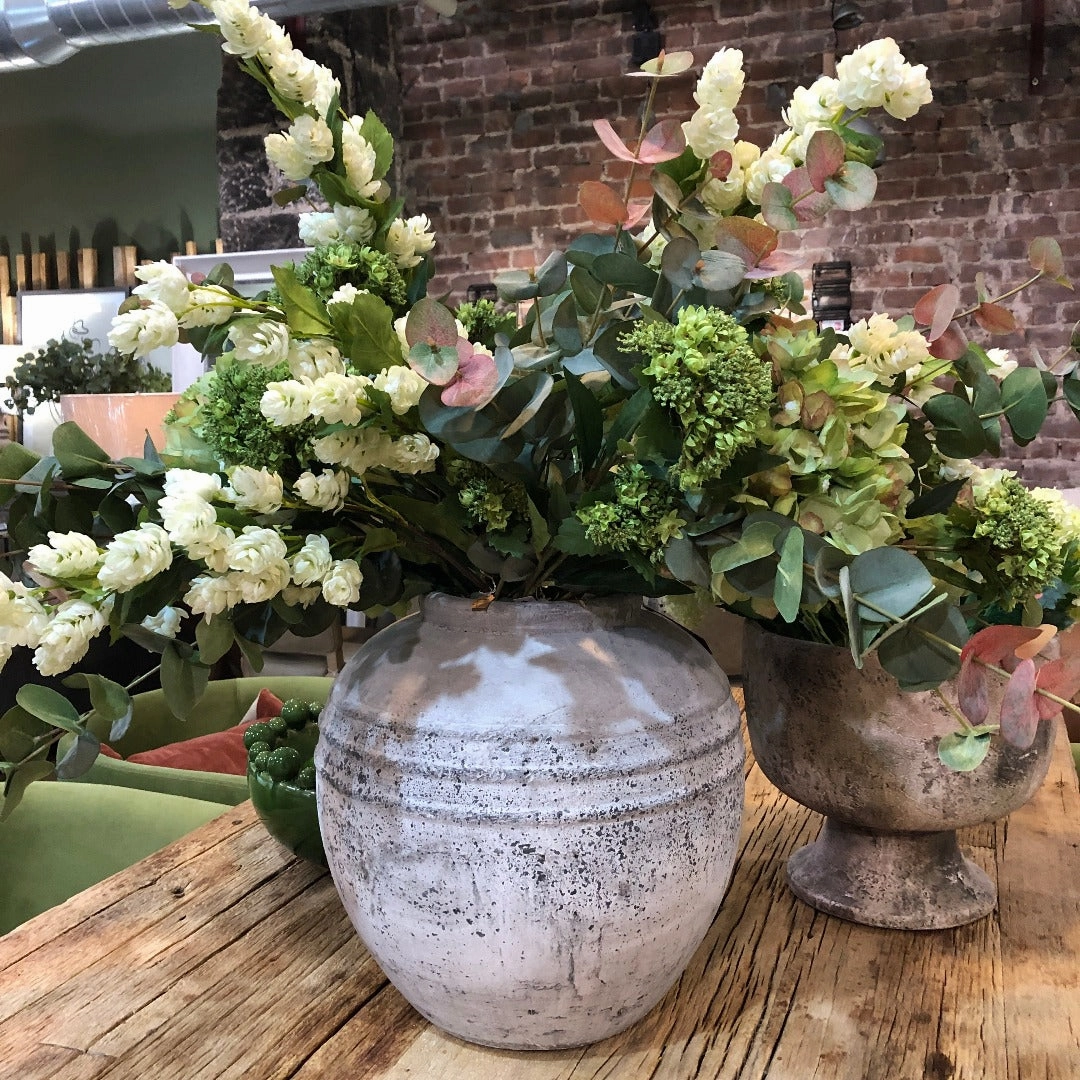 Round Stone Vase 34cm