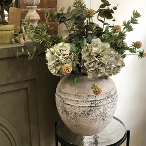 Round Stone Vase 34cm,hand-painted ceramic vase