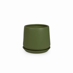 Round Taper Pot Dark Green,terracotta plant pot