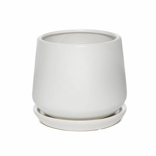 Round Taper Pot White,terracotta plant pot