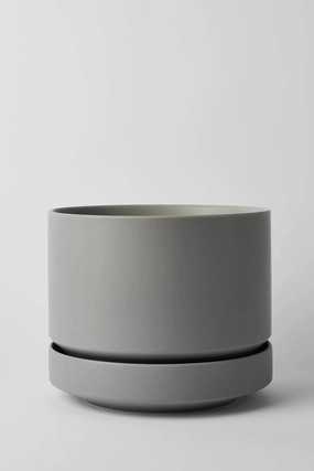 Round Two Planter Gray 10",indoor flower container