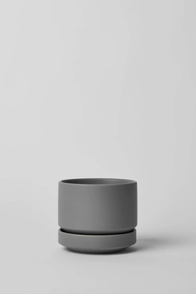 Round Two Planter Gray 4",indoor flower container