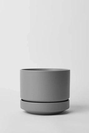 Round Two Planter Gray 6",indoor flower container