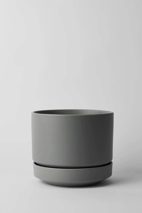 Round Two Planter Gray 8",indoor flower container