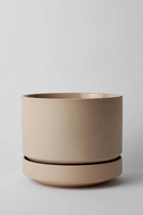 Round Two Planter Oatmeal 10",indoor flower container
