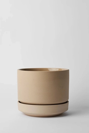 Round Two Planter Oatmeal 8",indoor flower container