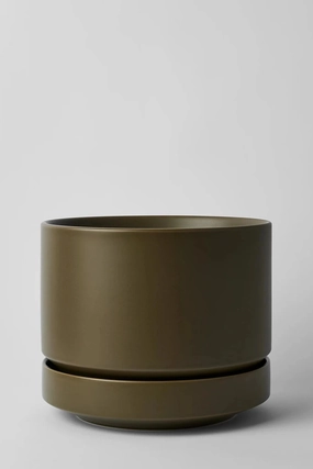 Round Two Planter Olive 10",indoor flower container