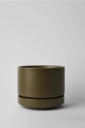 Round Two Planter Olive 6",indoor flower container