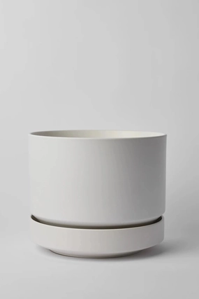 Round Two Planter White 10",indoor flower container
