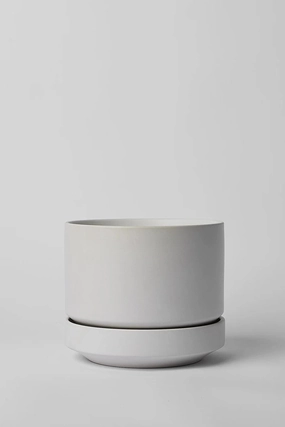 Round Two Planter White 6",indoor flower container