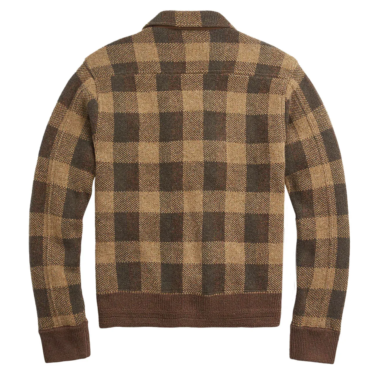 RRL von Ralph Lauren Karo-Woll-Jacke Olive Mehrfarbig