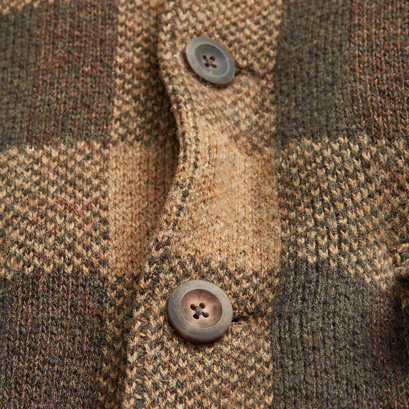 RRL von Ralph Lauren Karo-Woll-Jacke Olive Mehrfarbig