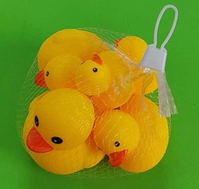 Rubber duckie bag of 5 toy artificial flower bouquet  