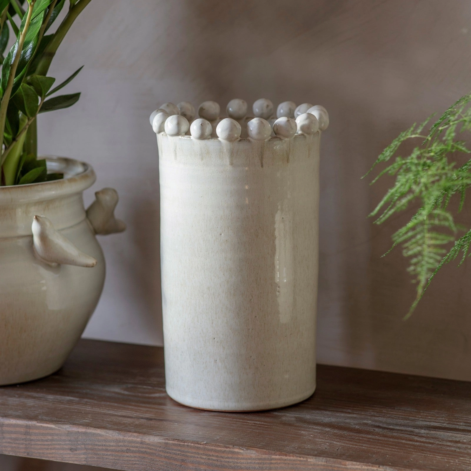 Rustic Bobble Top Vase 34cm,hand-painted ceramic vase