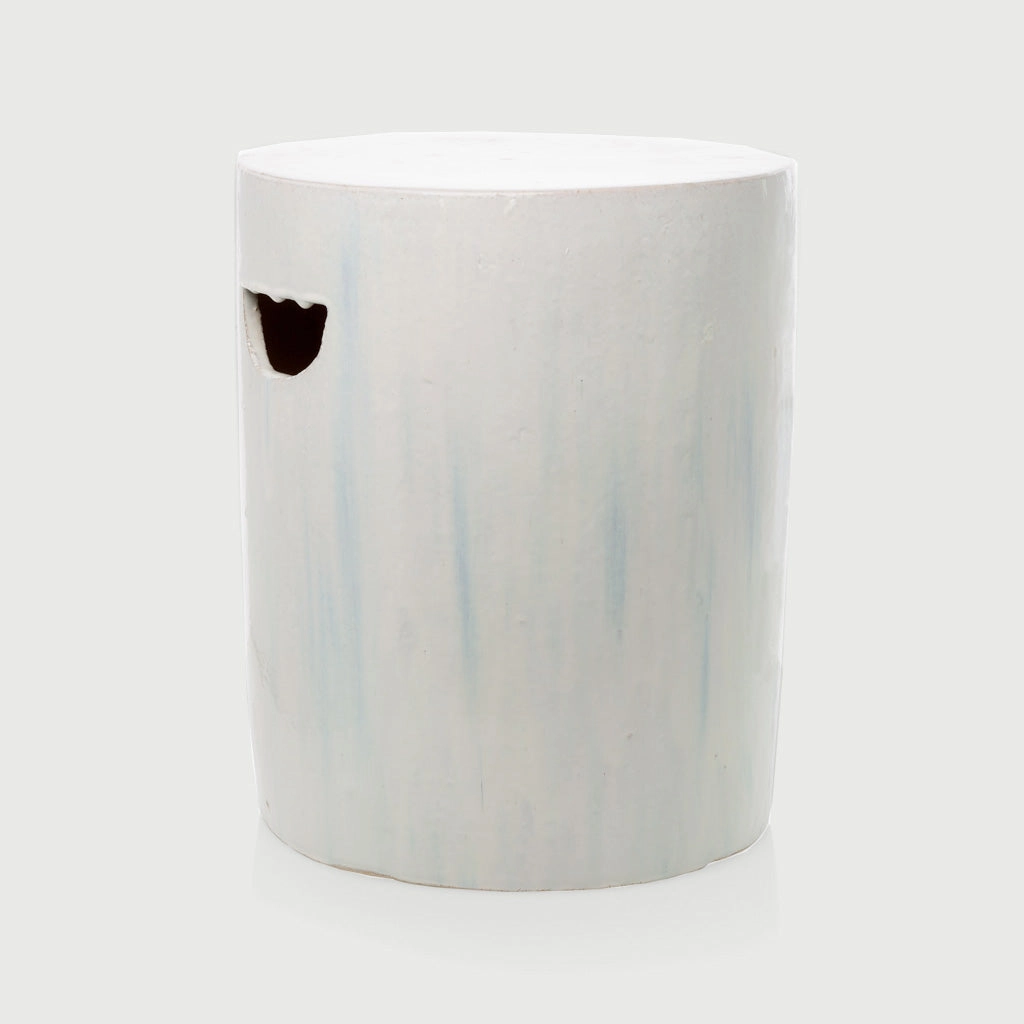 Rustic White Ceramic Cylinder Garden Stool,garden field mower