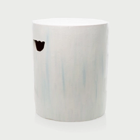 Rustic White Ceramic Cylinder Garden Stool,garden field mower