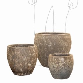 Rustica Mega Egg - Lunar,terracotta plant pot