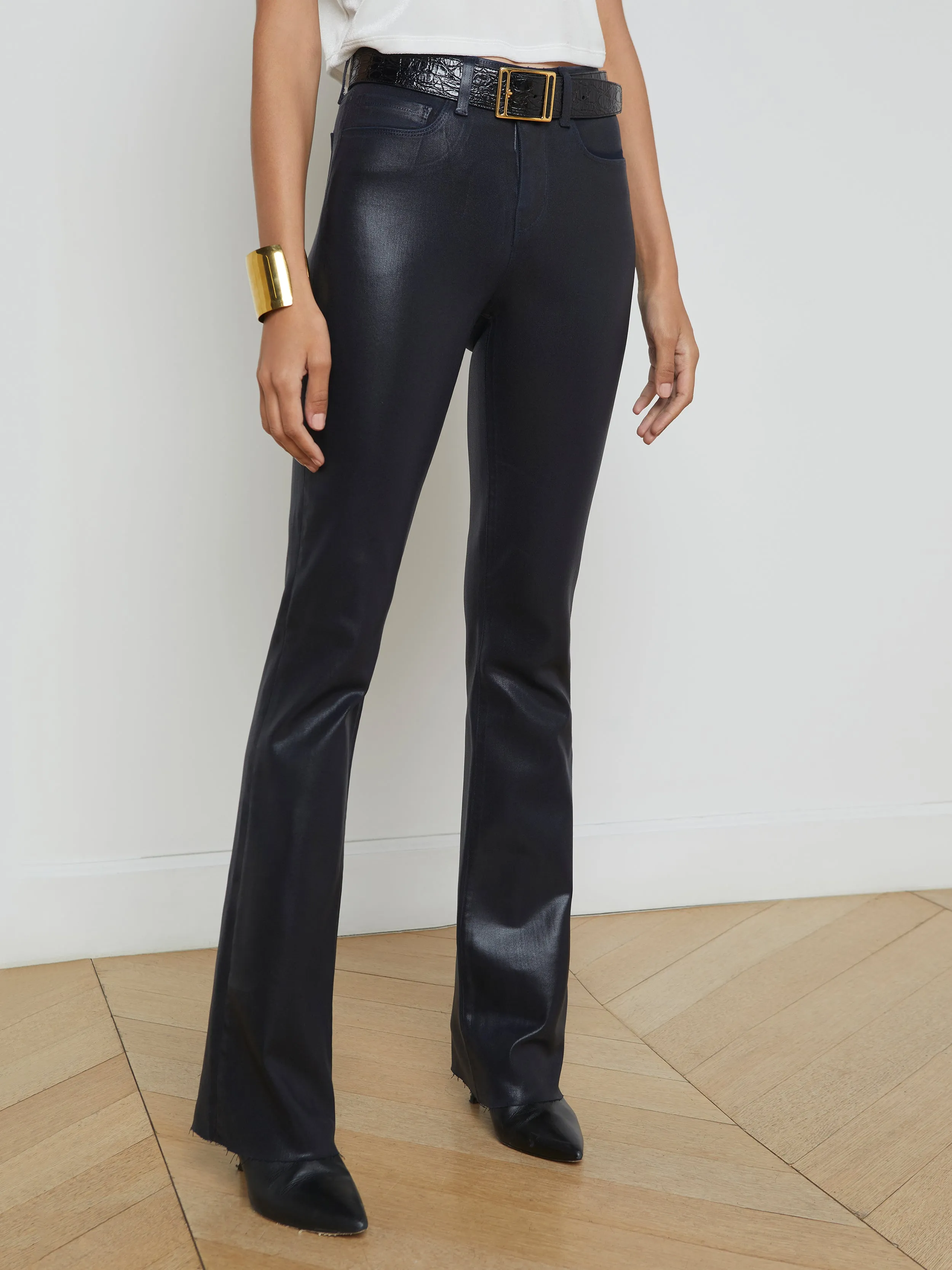 Ruth Beschichtete Gerade-Schenkel-Jeans