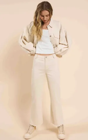 Sadie und Sage Weite Beine Klare Augen Creme Denim