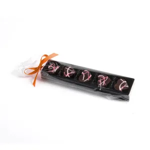Salted Soft Caramel Chocolates, 5pc,faux bloom stem 