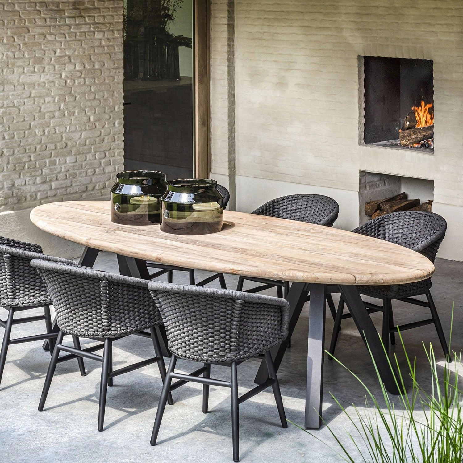 Samuel Reclaimed Teak Wood Oval Dining Table