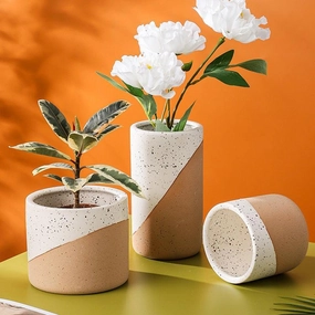 Sanctuary Linen Ceramic Planter,planting accessories kit
