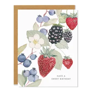 Sarah Voyer Paper - Berry Birthday Greeting Card,faux bloom stem 