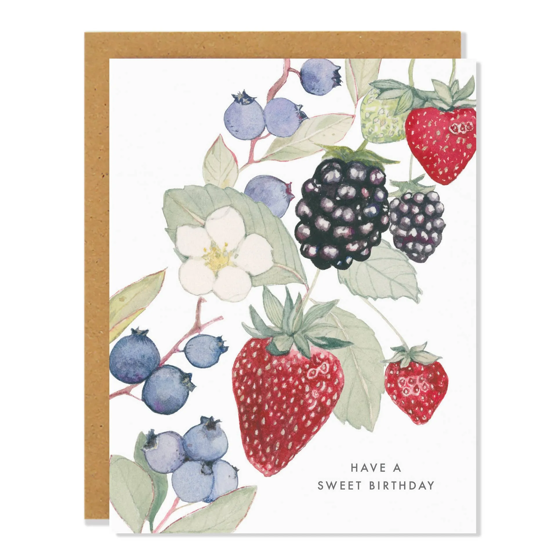 Sarah Voyer Paper - Berry Birthday Greeting Card,faux bloom stem 