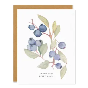 Sarah Voyer Paper - Blueberry Thank You Card,faux bloom stem 