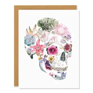Sarah Voyer Paper - Flower Skull Everyday Greeting Card,faux bloom stem 