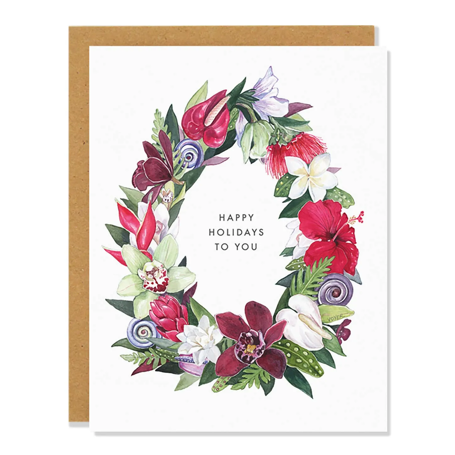 Sarah Voyer Paper - Holiday Wreath,faux bloom stem 