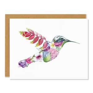 Sarah Voyer Paper - Hummingbird Greeting Card,faux bloom stem 