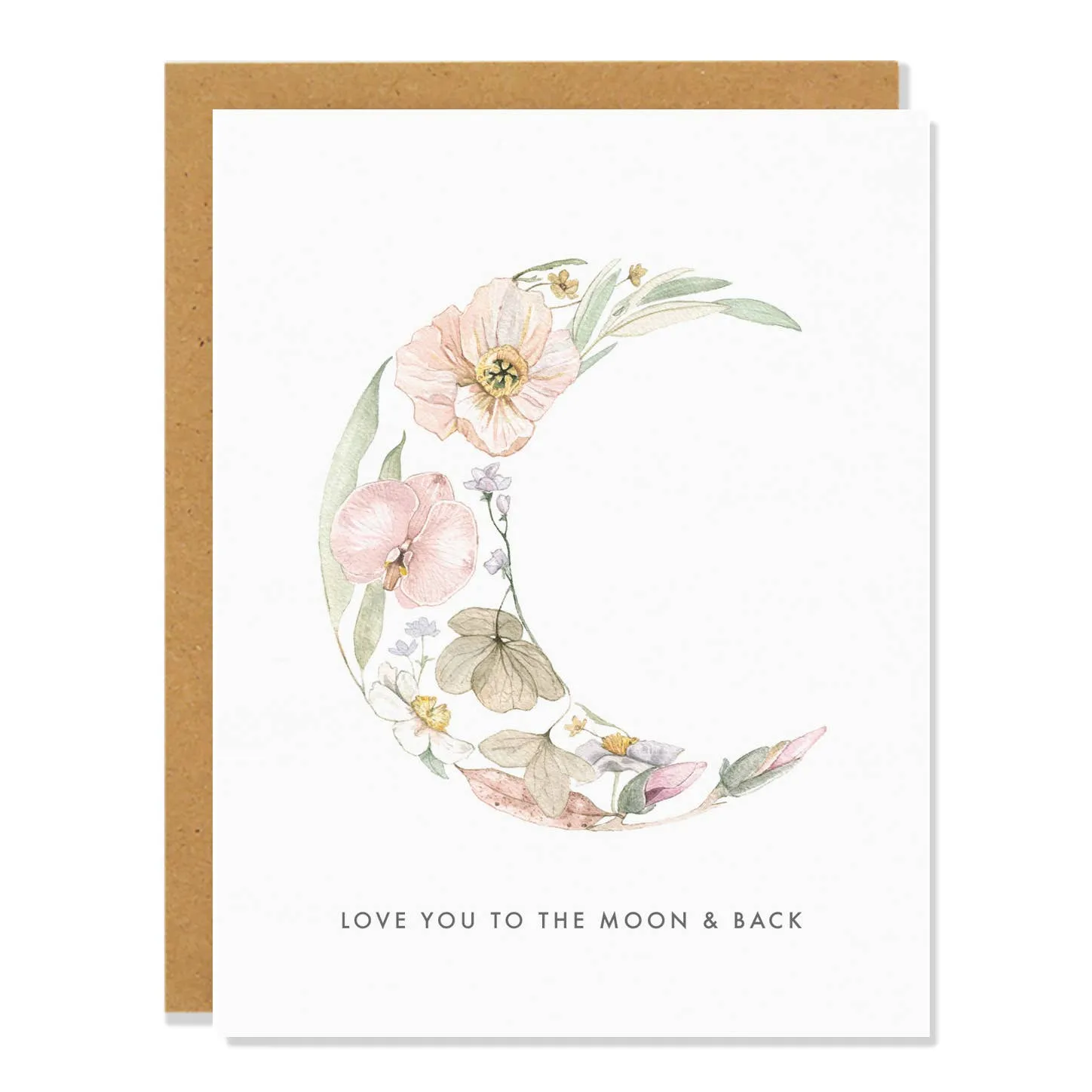 Sarah Voyer Paper - Moon & Back - Love Greeting Card,faux bloom stem 
