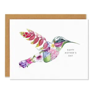 Sarah Voyer Paper - Mother's Day Hummingbird Greeting Card,faux bloom stem 