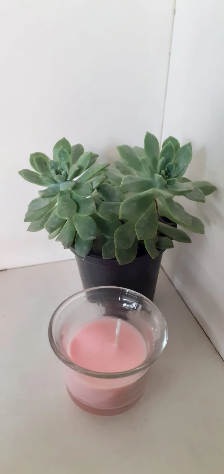 Scented Pink Wax Candle