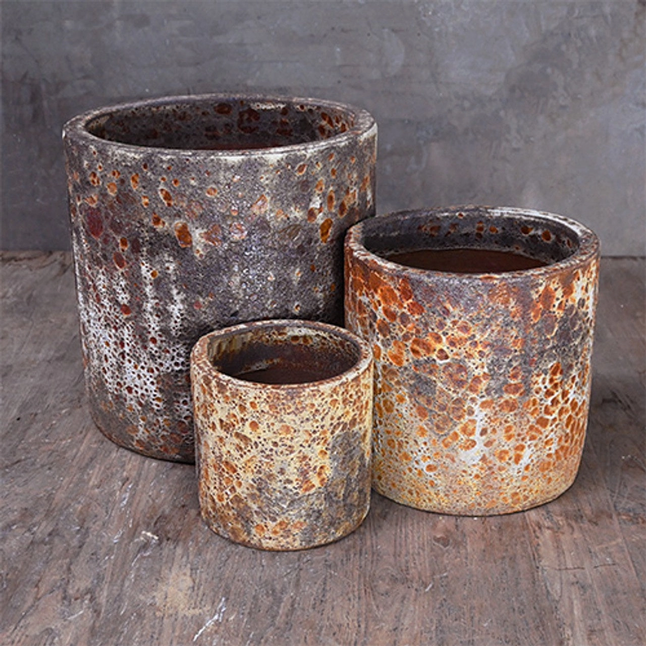 Seafoam Cylinder Planter - Copper,terracotta plant pot