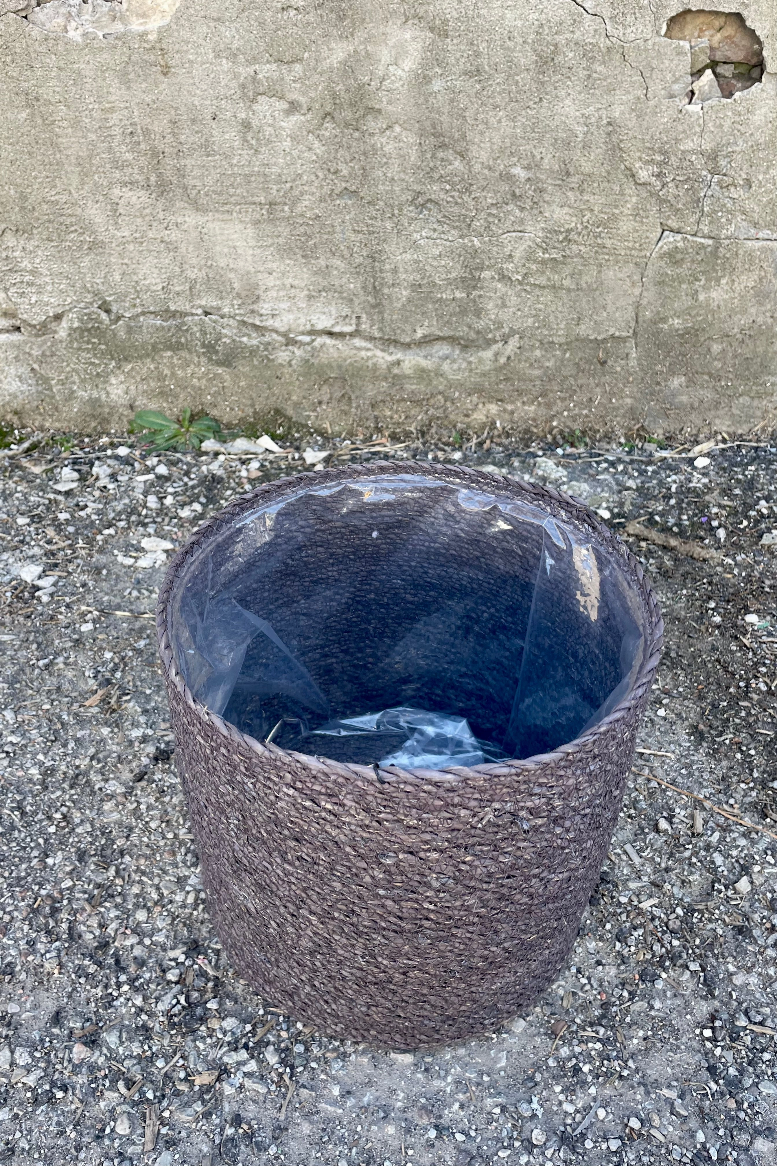Seagrass Basket with Liner 10" Black