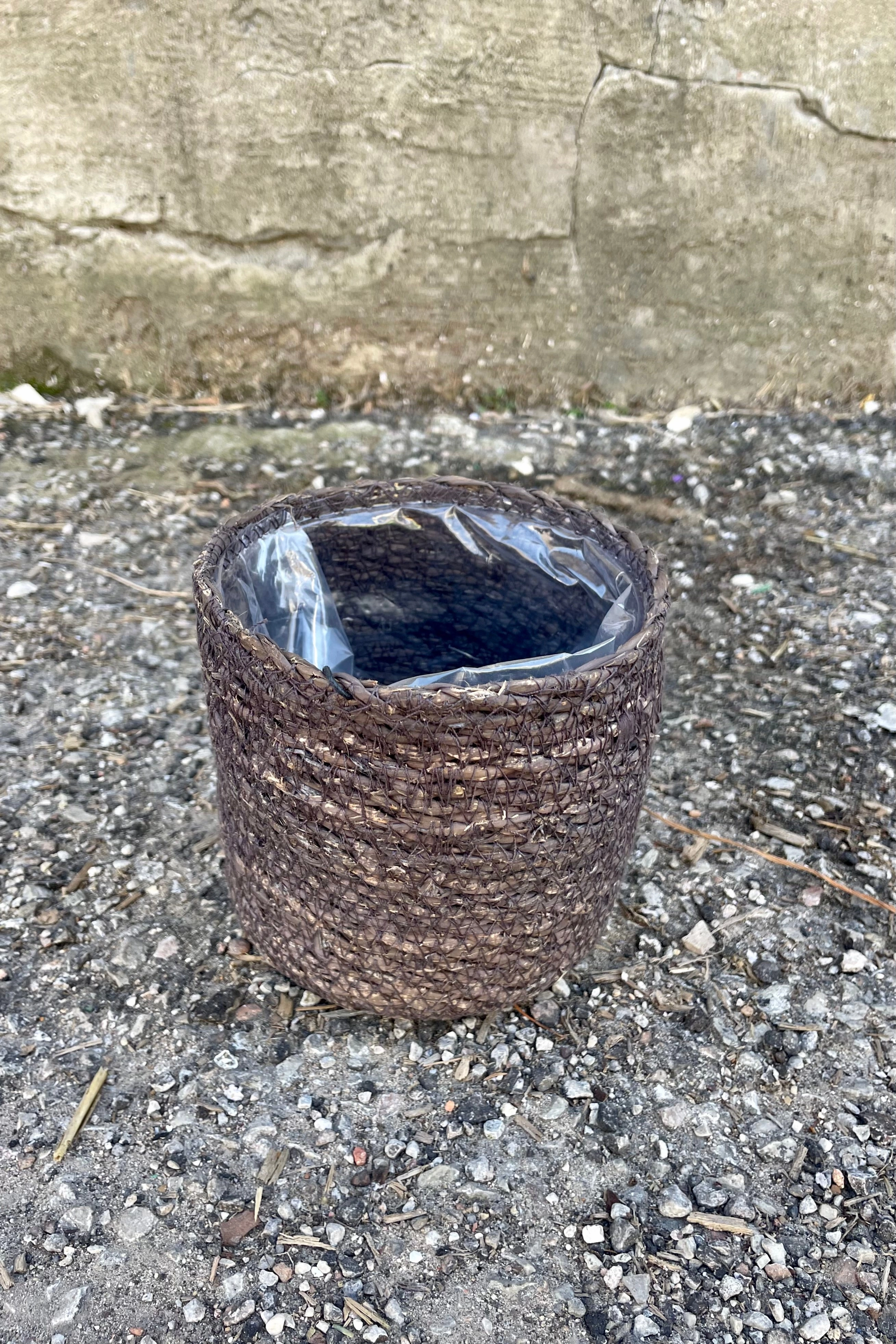 Seagrass Basket with Liner 4.75" Black