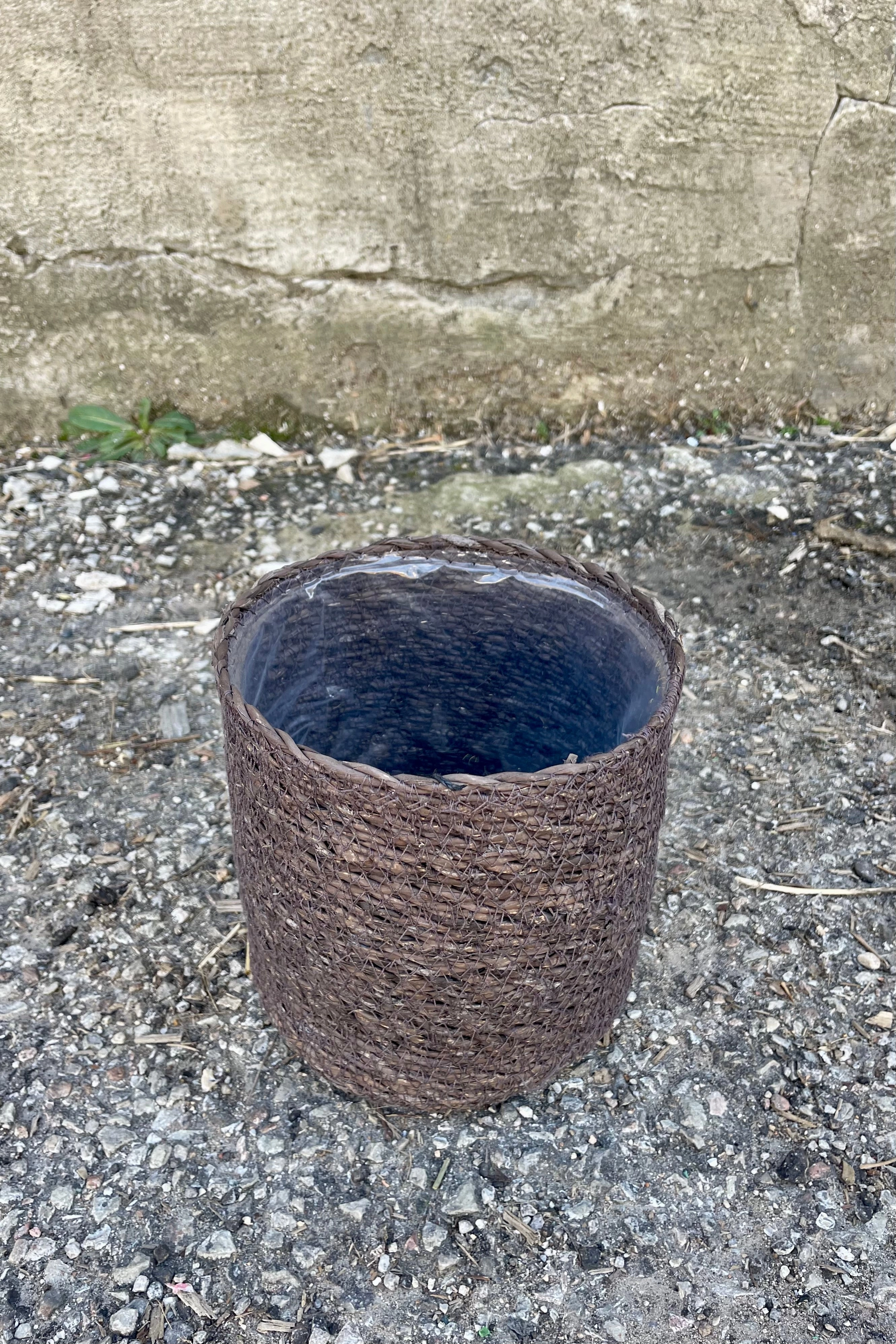 Seagrass Basket with Liner 6.25" Black