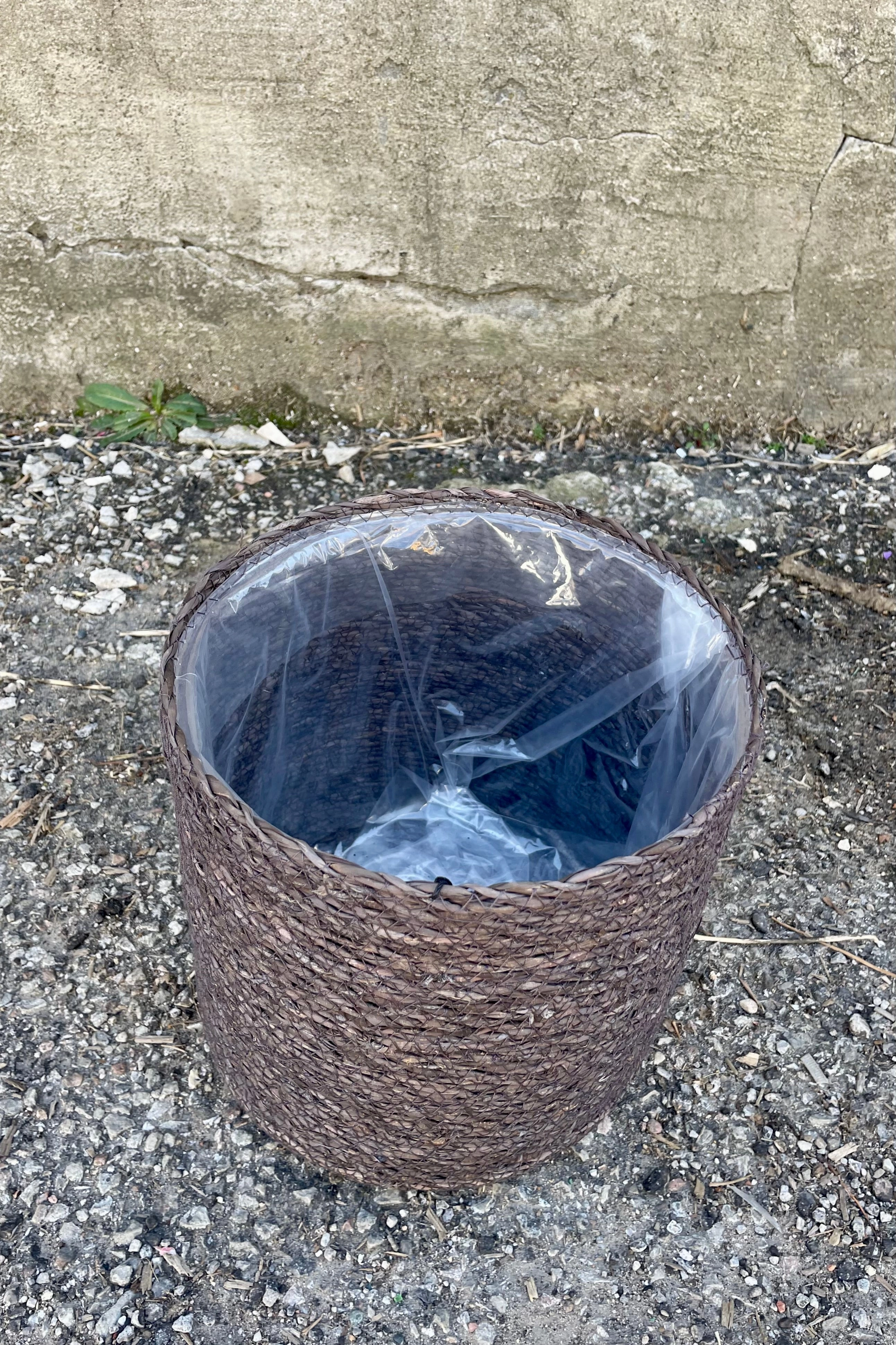 Seagrass Basket with Liner 8.5" Black