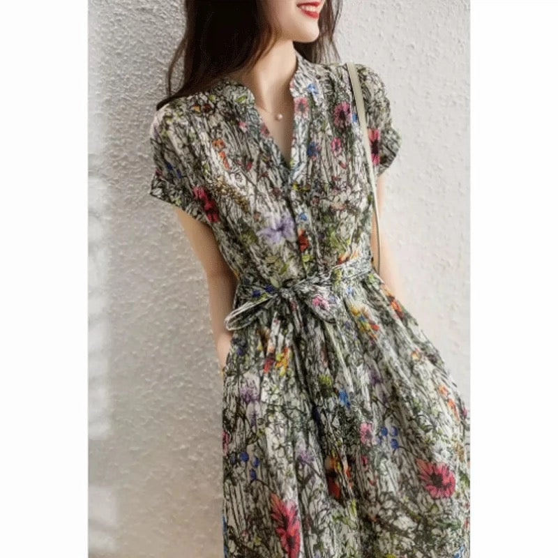 Second hand floral dress (s) artificial flower bouquet  