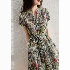 Second hand floral dress (s) artificial flower bouquet  