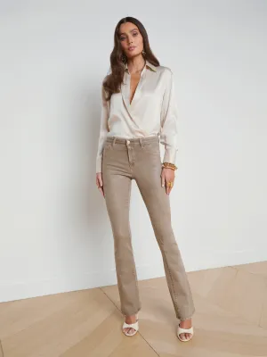 Selma Bootcut-Jeans mit Beschichtung