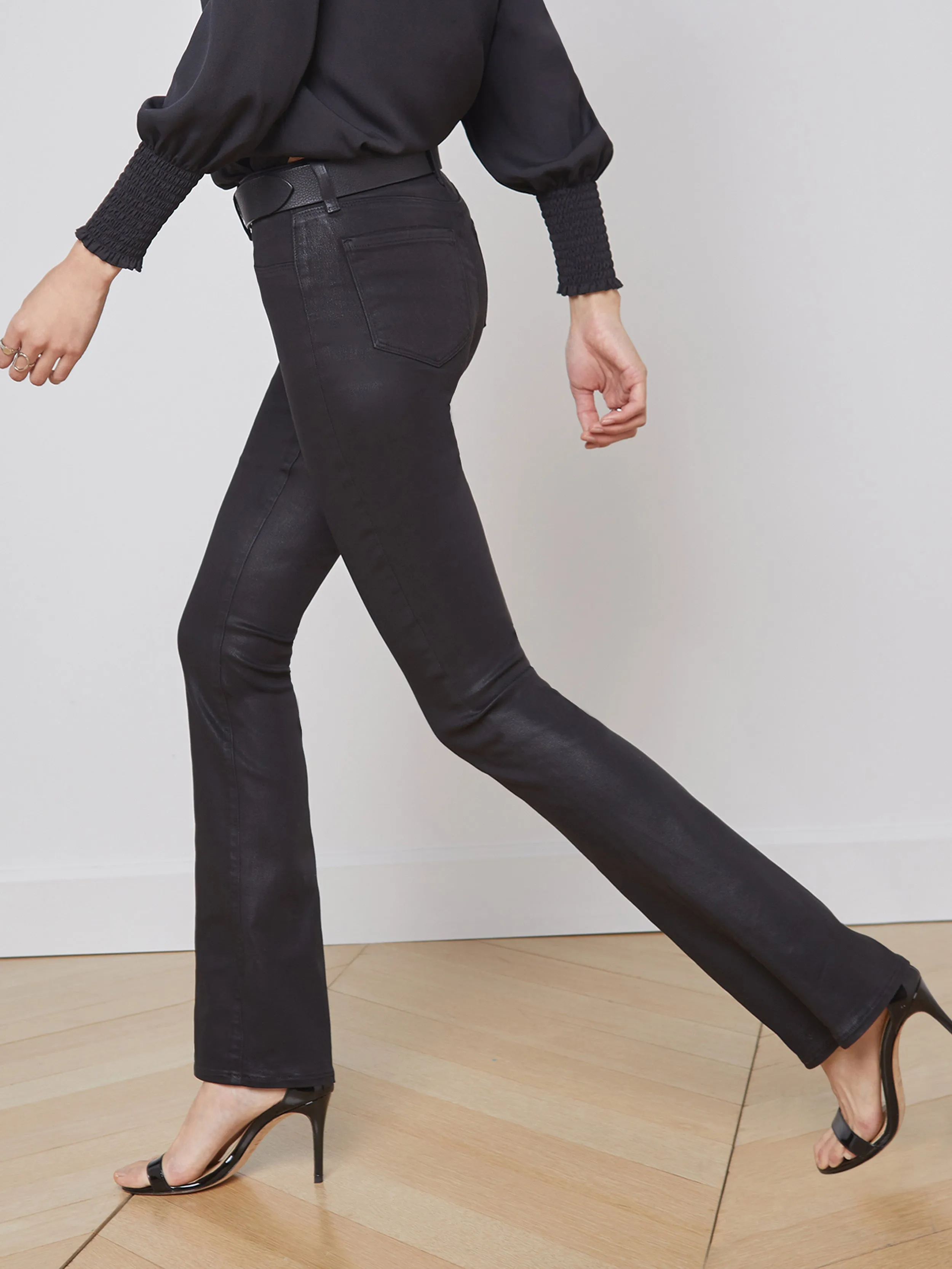 Selma Bootcut-Jeans mit Beschichtung