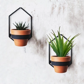 Set of 2 Black Iron Plant Pot Stand,plant shelf accessories
