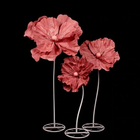 Set of 3 Giant Single stem rose artificial foam flower realistic flower bouquet  
