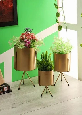 Set of 3 Votive Shape Planters,plant shelf accessories