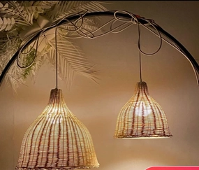 Set of 3 wicker hanging light 10 h /14h/9h,aesthetic flower vase