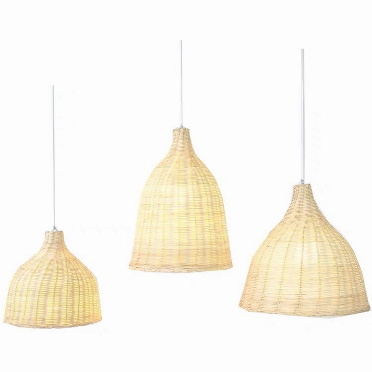 Set of 3 wicker hanging light 10 h /14h/9h