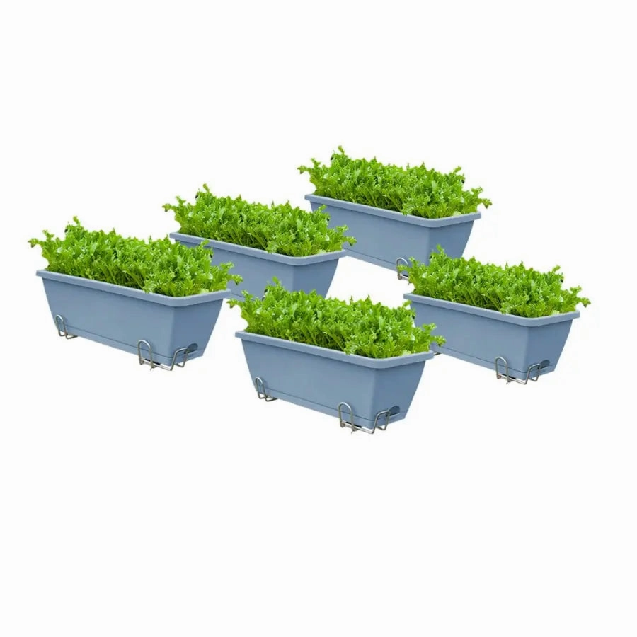 Set of 5 x 49.5cm Blue Rectangular Planter,flowerpot set decor